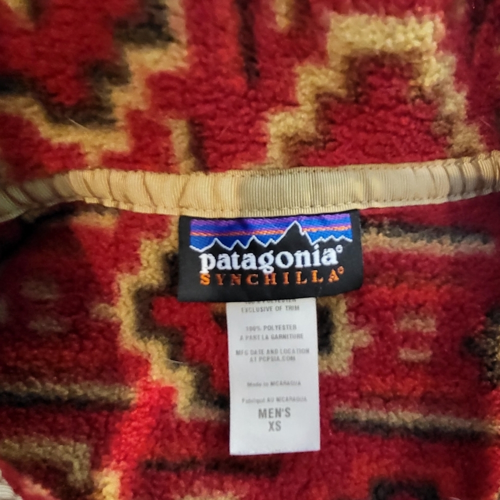 VINTAGE 2012 Patagonia Men's Synchilla Snap-T Fleece Yanaba Molten Lava XS - Picture 4 of 5